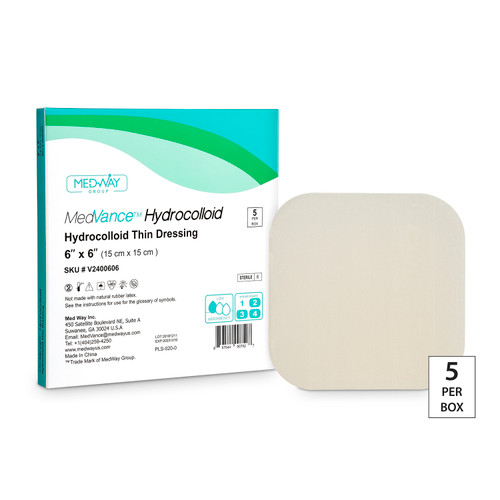 MedVance Thin Hydrocolloid Dressing, 6" x 6"