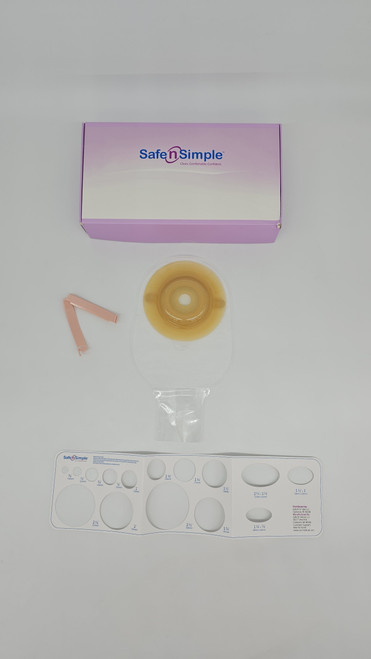 12" Drainable One Piece Pouch, Extended Wear, Convex, Transparent, 3/4" Precut Stoma Opening, With Standard Curved Tail Closure, and Belt Tabs