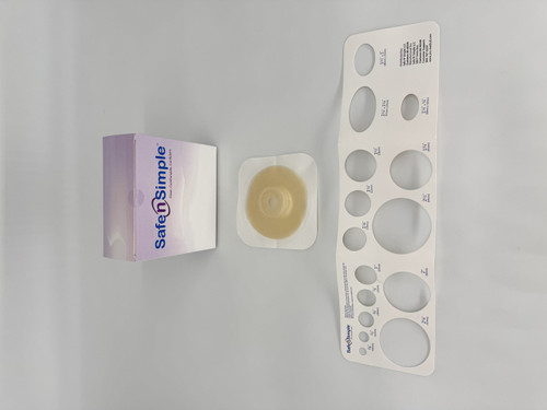 Safe N Simple LLC 5" x 5" 2-Piece Convex Wafer, Standard Wear, White, 45mm, 1-3/4" Flange, Cut-to-Fit