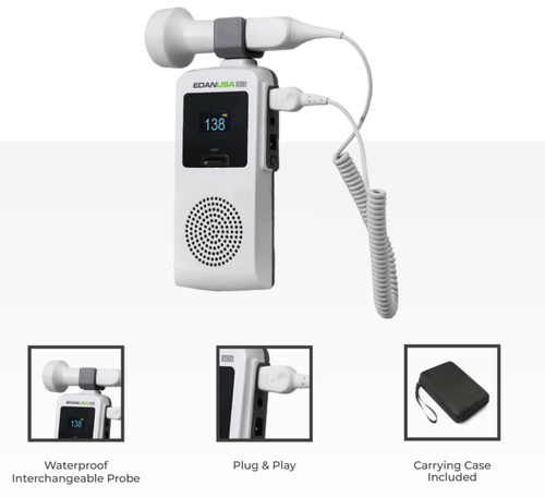 EdanUSA & MDPro SD3V.08 - SD3 Ultrasonic Pocket Doppler w/ speaker, 8MHz probe