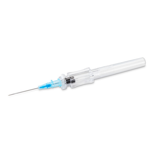 McKesson 200-IVR221 - Peripheral IV Catheter McKesson 22 Gauge 1 Inch Polyurethane Straight Hub Non Blood Control Push Button Safety