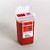 Cardinal Health 8900SA - Sharps Container SharpSafety™ 6-1/4 H X 4-1/2 W X 4-1/4 D Inch 1 Quart Red Base / Translucent Lid Vertical Entry