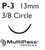 J & J Healthcare Systems 698H - Nonabsorbable Suture with Needle Ethilon™ Nylon P-3 3/8 Circle Precision Reverse Cutting Needle Size 5-0 Monofilament