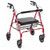McKesson 146-10215RD-1 - Bariatric 4 Wheel Rollator McKesson Red Adjustable Height / Folding Steel Frame