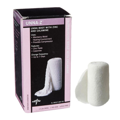 Unna-Z Unna Boot, Zinc Oxide Compression Bandage, 4 in x 10 yds, 1