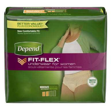 Depend Fit-Flex Moderate Underwear L 19 Count