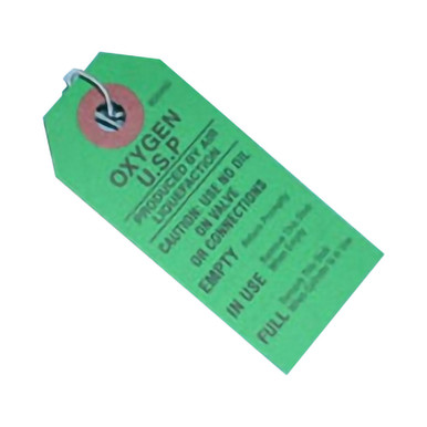 O2 Storage With Tags Mada Medical Products 900450 - Warning Tag For Oxygen Tank Green Paper ...