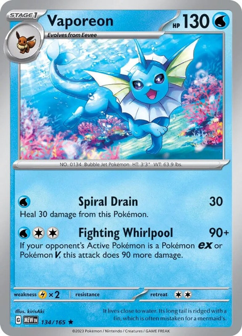 Vaporeon 134/165 Holofoil