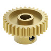 2301-0006-0030 - 2301 Series Brass, MOD 0.8, D-Bore, Set Screw Pinion Gear (6mm D-Bore, 30 Tooth)