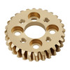 2314 Series Brass, MOD 1.25, Hub Mount Worm Gear (14mm Bore, 28 Tooth)