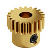 2304-0006-0020 - 2304 Series Brass, MOD 0.8, Round Bore, Set Screw Pinion Gear (6mm Bore, 20 Tooth)