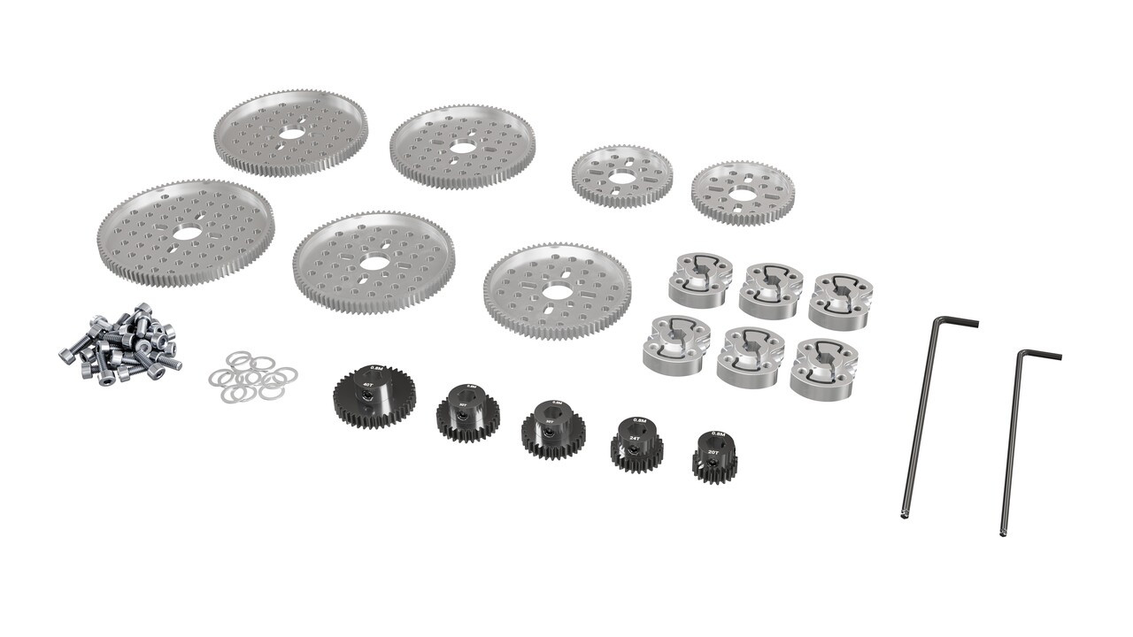 Spur Gear Starter Pack (MOD 0.8, 8mm REX® Bore) - goBILDA®