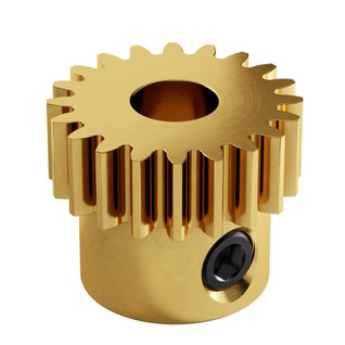2304-0006-0020 - 2304 Series Brass, MOD 0.8, Round Bore, Set Screw Pinion Gear (6mm Bore, 20 Tooth) 2304-0006-0020 - 2304 Series Brass, MOD 0.8, Round Bore, Set Screw Pinion Gear (6mm Bore, 20 Tooth)