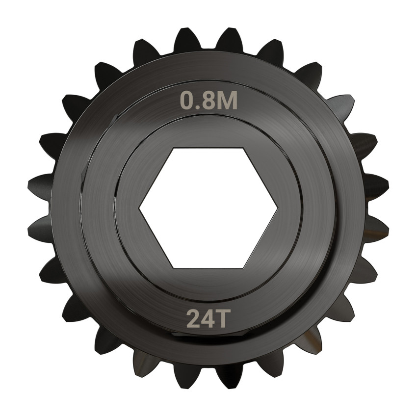 2317 Series MOD 0.8 Steel Miter Gear (Set-Screw, 8mm REX™ Bore, 24 Tooth)