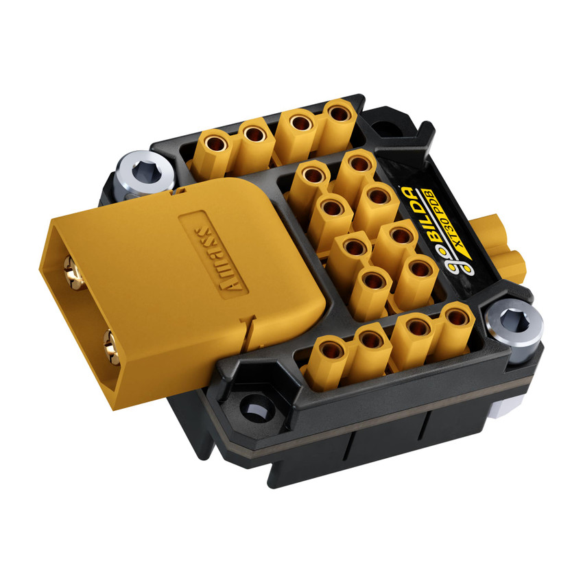Xt30 Cad XT30 Power Distribution Board (XT90 Input, 8 x XT30 Outputs) - goBILDA®