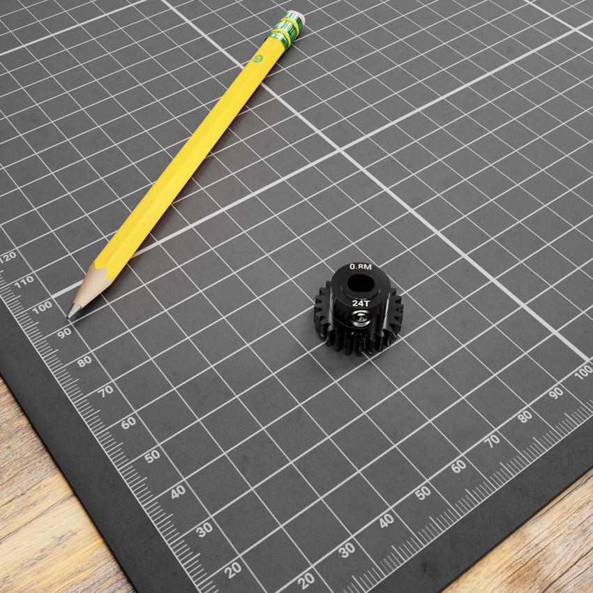 2303 Series Steel, MOD 0.8 Pinion Gear (6mm D-Bore, 24 Tooth)