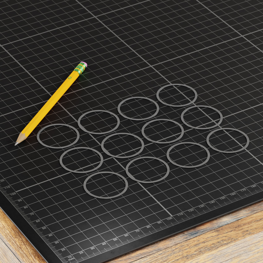 32mm ID Stainless Steel Shim (36mm OD, 0.50mm Thickness) - 12 Pack