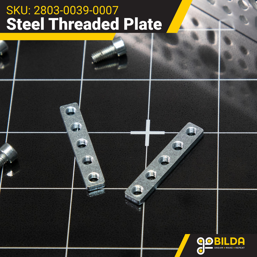 1 x 5 Hole Steel Threaded Plate (7mm x 39mm) - 2 Pack