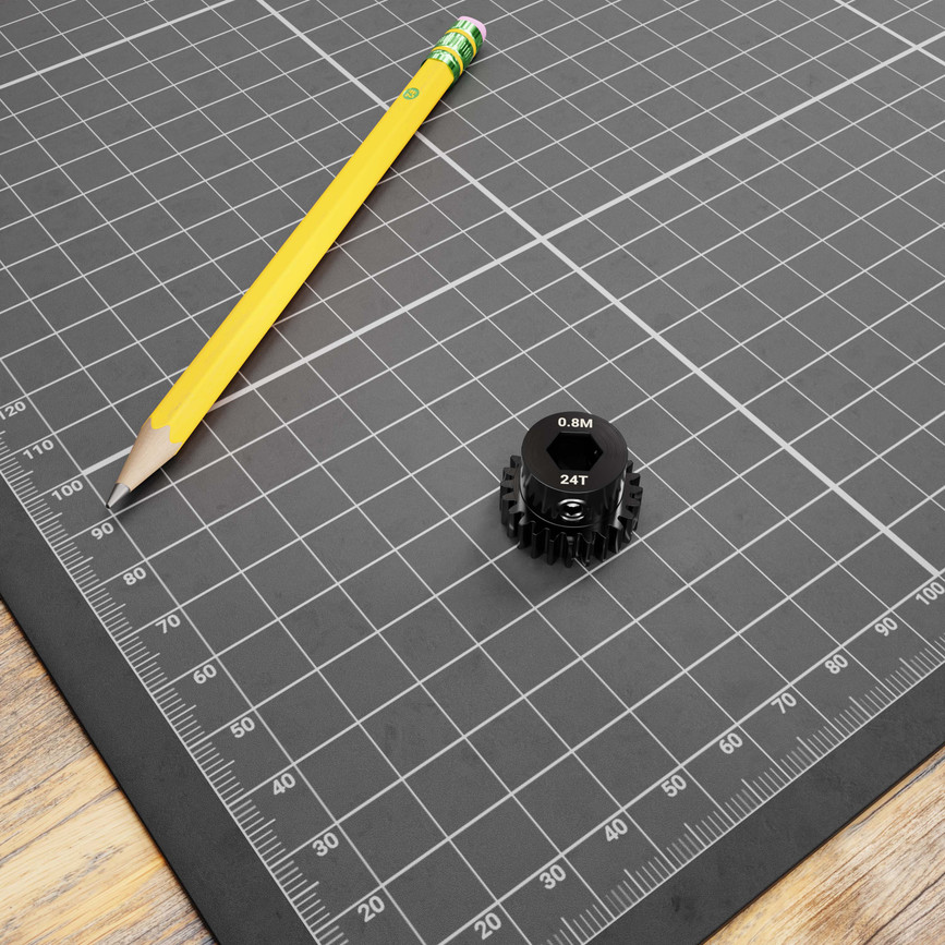 2303 Series Steel, MOD 0.8 Pinion Gear (8mm REX™ Bore, 24 Tooth)