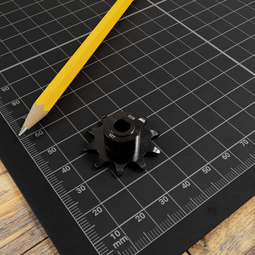 3307 Series 8mm Pitch Steel Set-Screw Sprocket (6mm D-Bore, 10 Tooth)