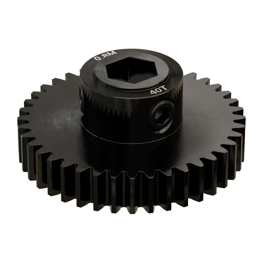 2303 Series Steel, MOD 0.8 Pinion Gear (8mm REX™ Bore, 40 Tooth)