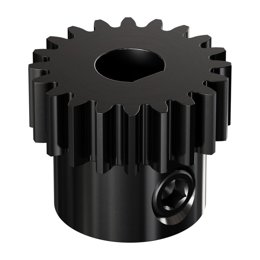 2303 Series Steel, MOD 0.8 Pinion Gear (6mm D-Bore, 20 Tooth)
