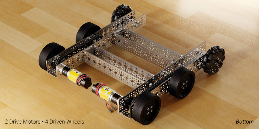 2 Drive Motors • 4 Driven Wheels - Bottom