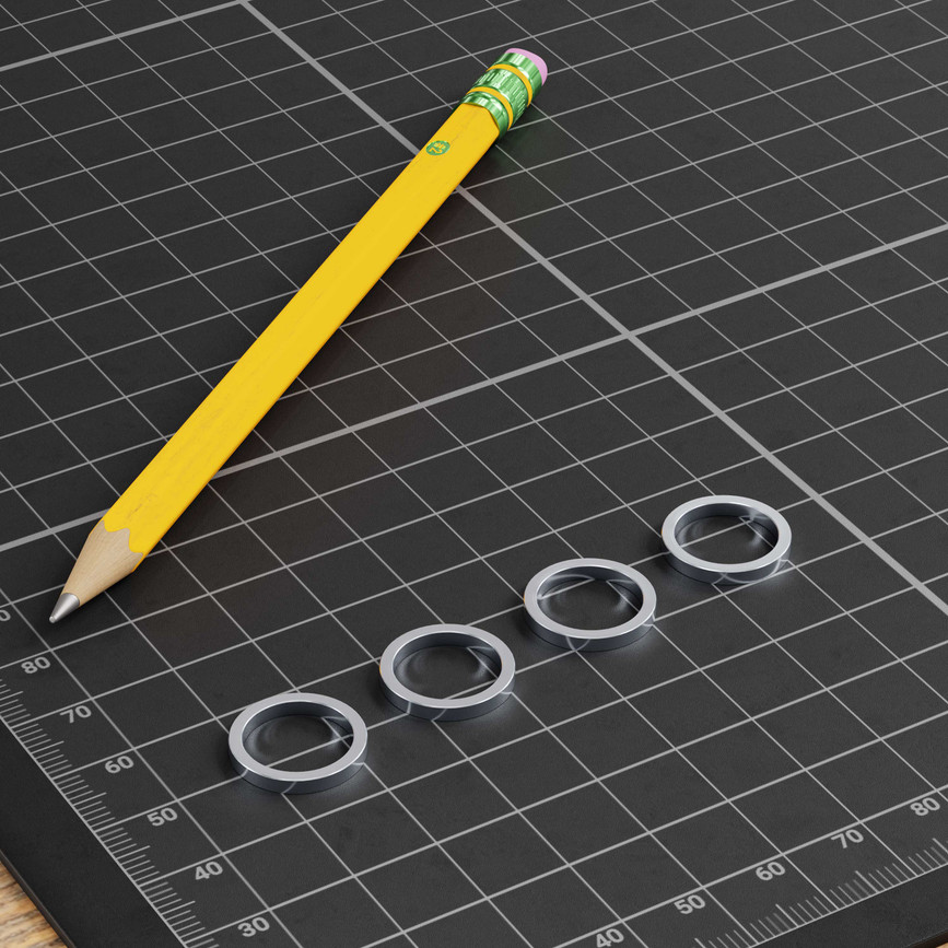 12mm ID Steel Spacer (15mm OD, 2mm Length) - 4 Pack