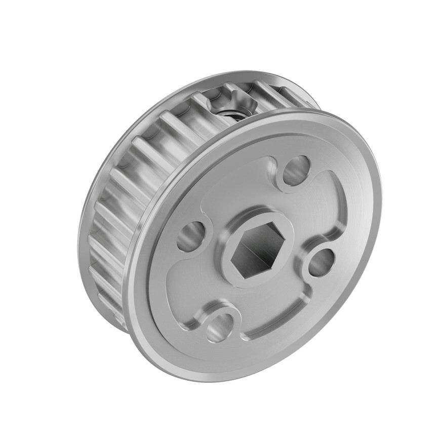 3417 Series 5mm HTD Pitch Set-Screw Pinion Timing Belt Pulley (8mm REX® Bore, 24 Tooth)