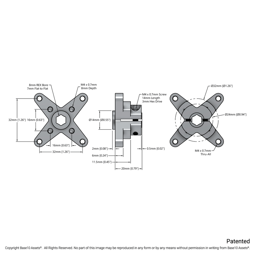 1313 Series Hyper Hub (8mm REX® Bore) - goBILDA®