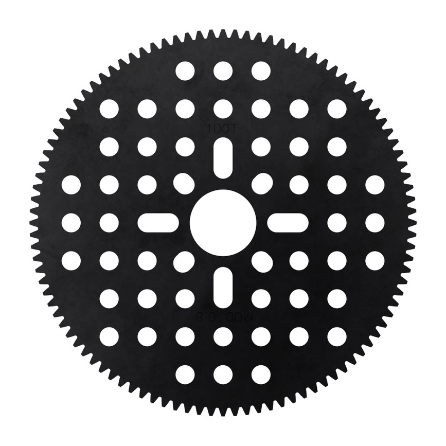 100 Tooth Hub-Mount Gear (MOD 0.8, 4mm Thick Acetal)
