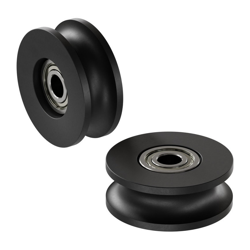U-Wheel (8mm Groove, 6mm ID Bearings, 32mm Diameter) - 2 Pack