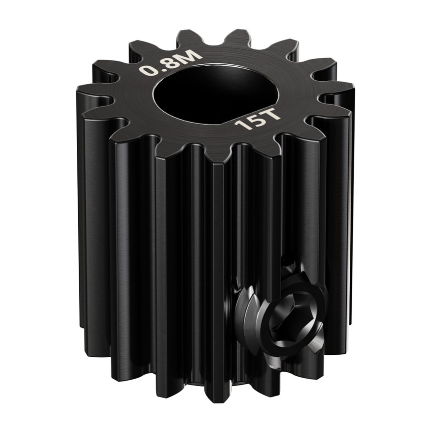 2303 Series Steel, MOD 0.8 Pinion Gear (6mm D-Bore, 15 Tooth)