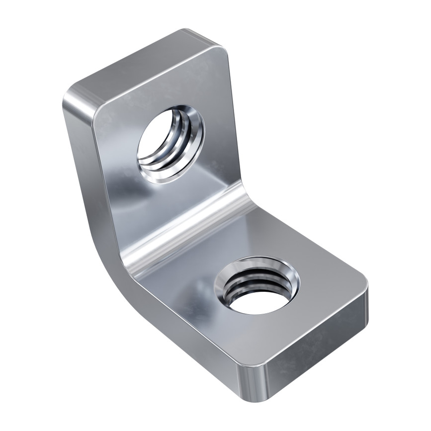 Threaded Steel L-Bracket (1 Hole) - 12 Pack