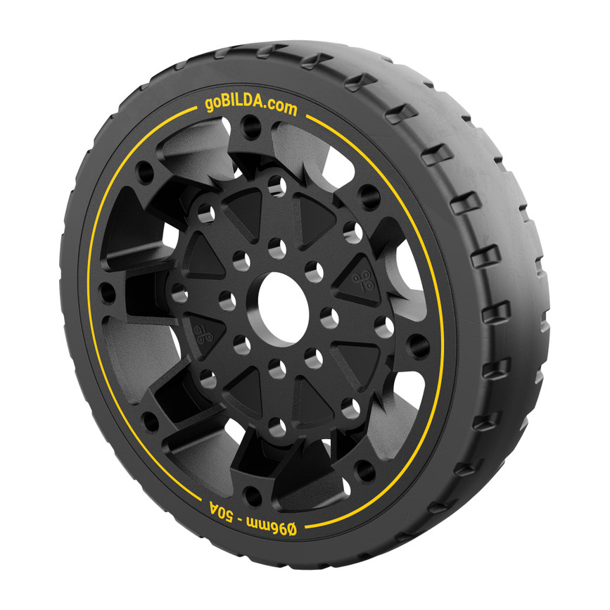Hogback Traction Wheel (96mm Diameter, 50A Durometer)