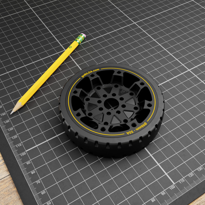 Hogback Traction Wheel (96mm Diameter, 50A Durometer)