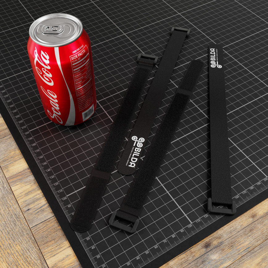 goBILDA® Hook & Loop Cinch-Strap (20mm Width x 250mm Length) - 4 Pack