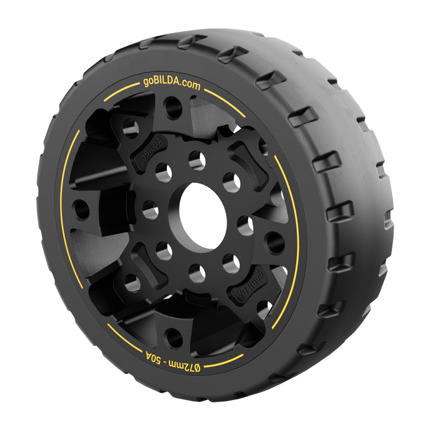 Hogback Traction Wheel (72mm Diameter, 50A Durometer)