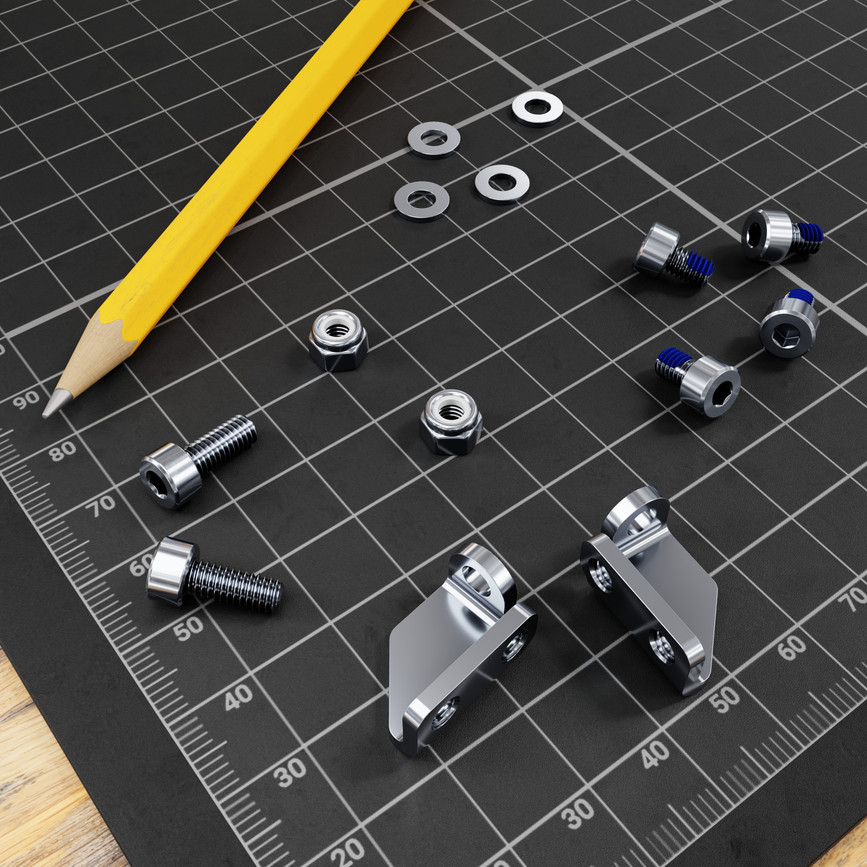 Steel 90° Servo Mounting Brackets (for Standard Size Servo)