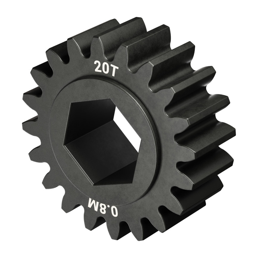 Slip-Fit Steel Pinion Gear (8mm REX® Bore, MOD 0.8, 20T)