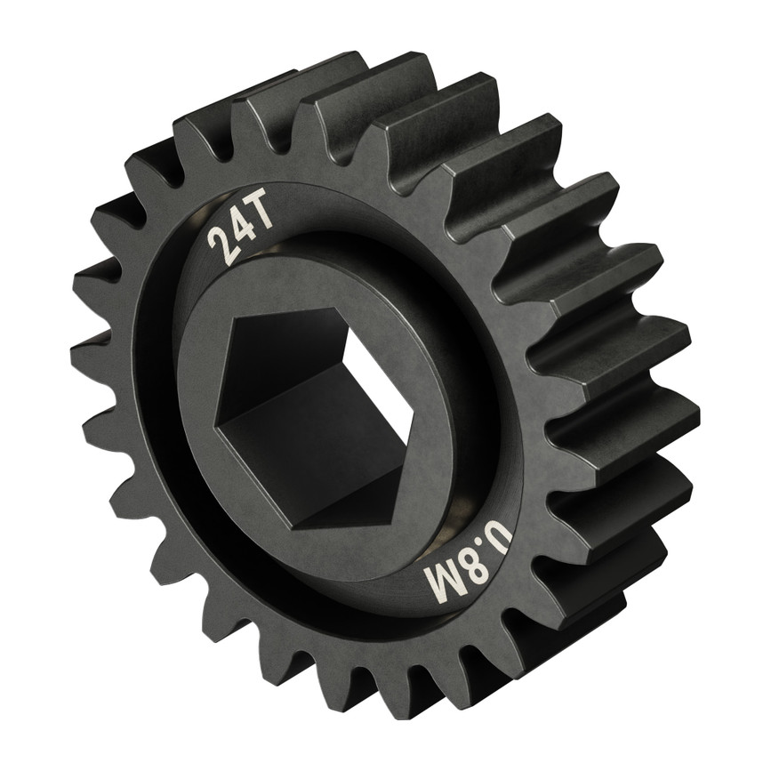 キングパッション Slip-Fit Steel Pinion Gear (8mm REX® Bore, MOD 0.8, 24T) - goBILDA®