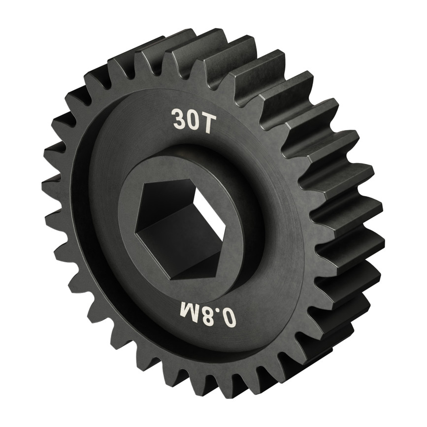 Slip-Fit Steel Pinion Gear (8mm REX® Bore, MOD 0.8, 30T)