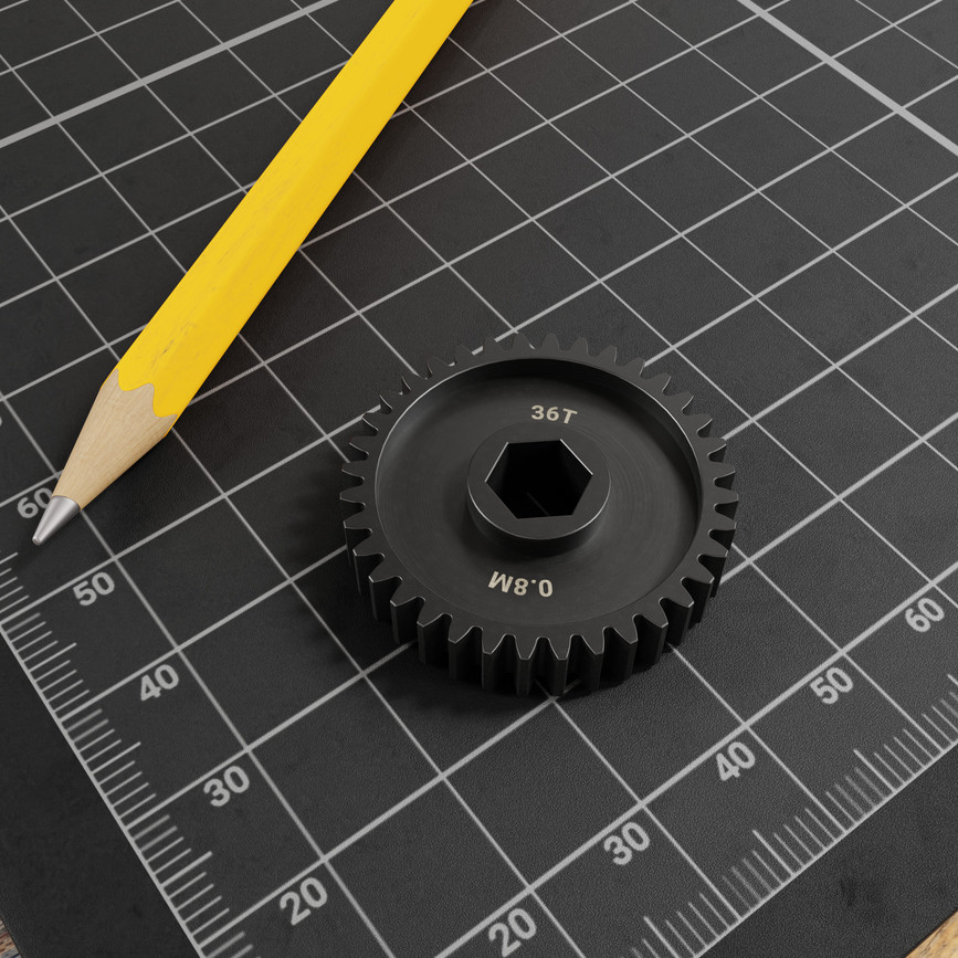 Slip-Fit Steel Pinion Gear (8mm REX® Bore, MOD 0.8, 36T)
