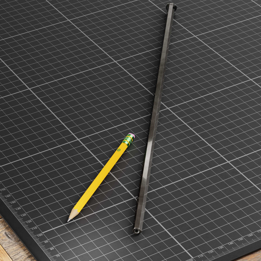 8mm REX® Shaft with E-Clip (Stainless Steel, 384mm Length)