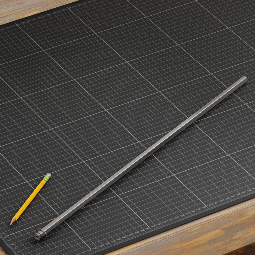 12mm REX® Shaft with E-Clip (Stainless Steel, 528mm Length)