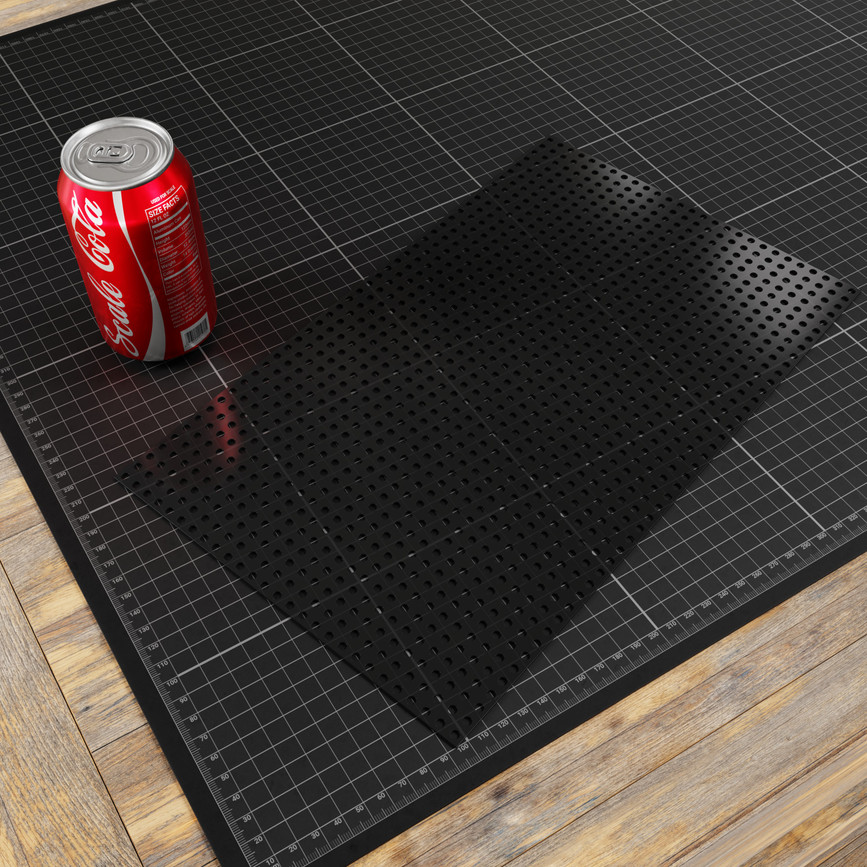 Transparent Black Polycarbonate Grid Plate (1.5mm Thickness, 27 x 44 Hole, 216 x 352mm)