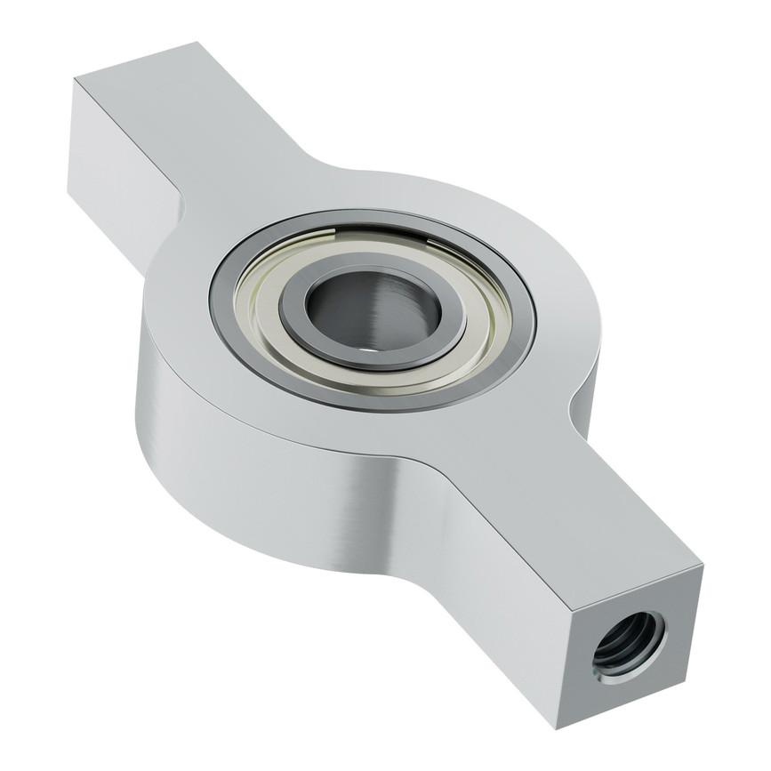 1606-0043-0006 - 1606 Series 2-Side, 1-Post Pillow Block (6mm Bore)