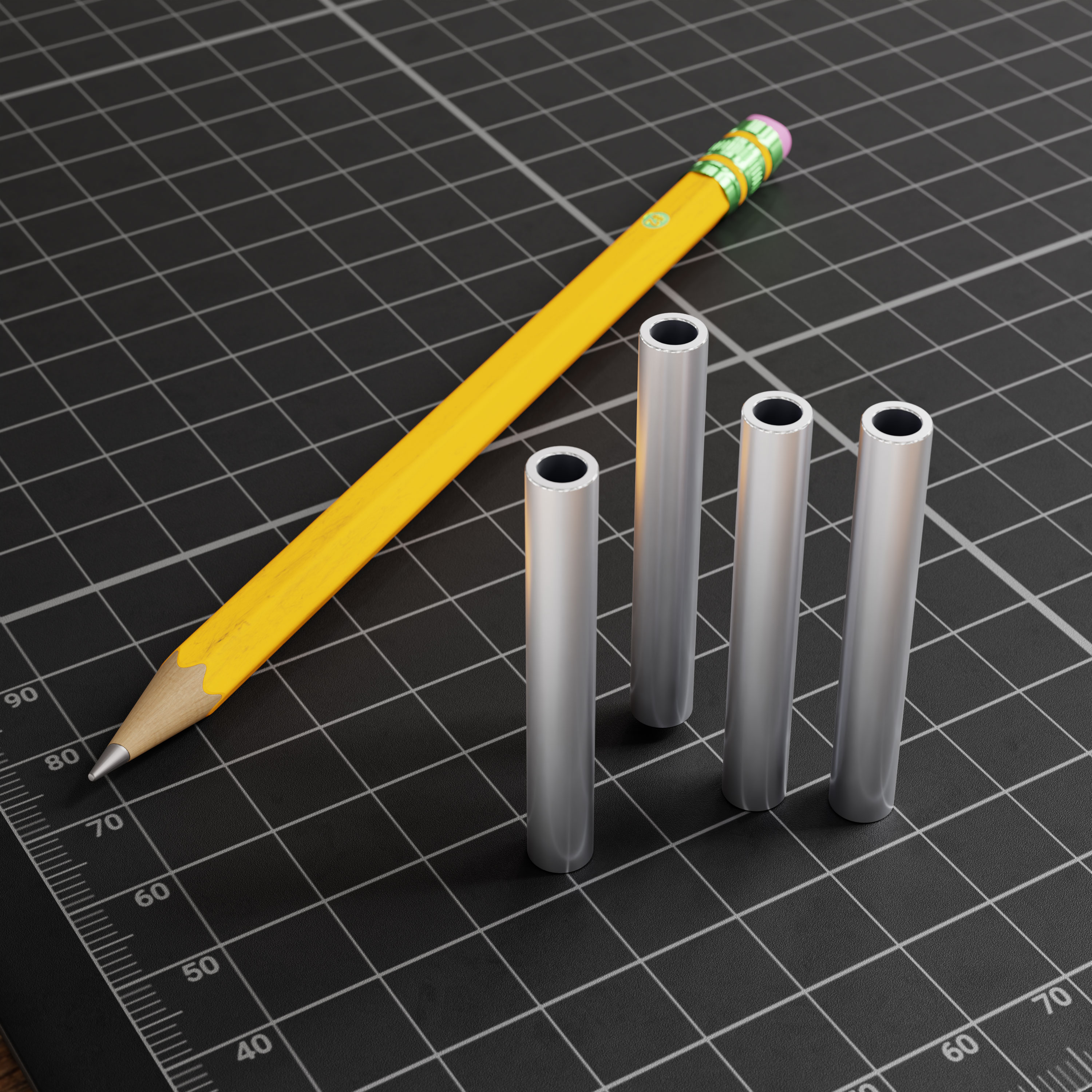 1502 Series 4mm ID Spacer (6mm OD, 43mm Length) - 4 Pack - goBILDA®