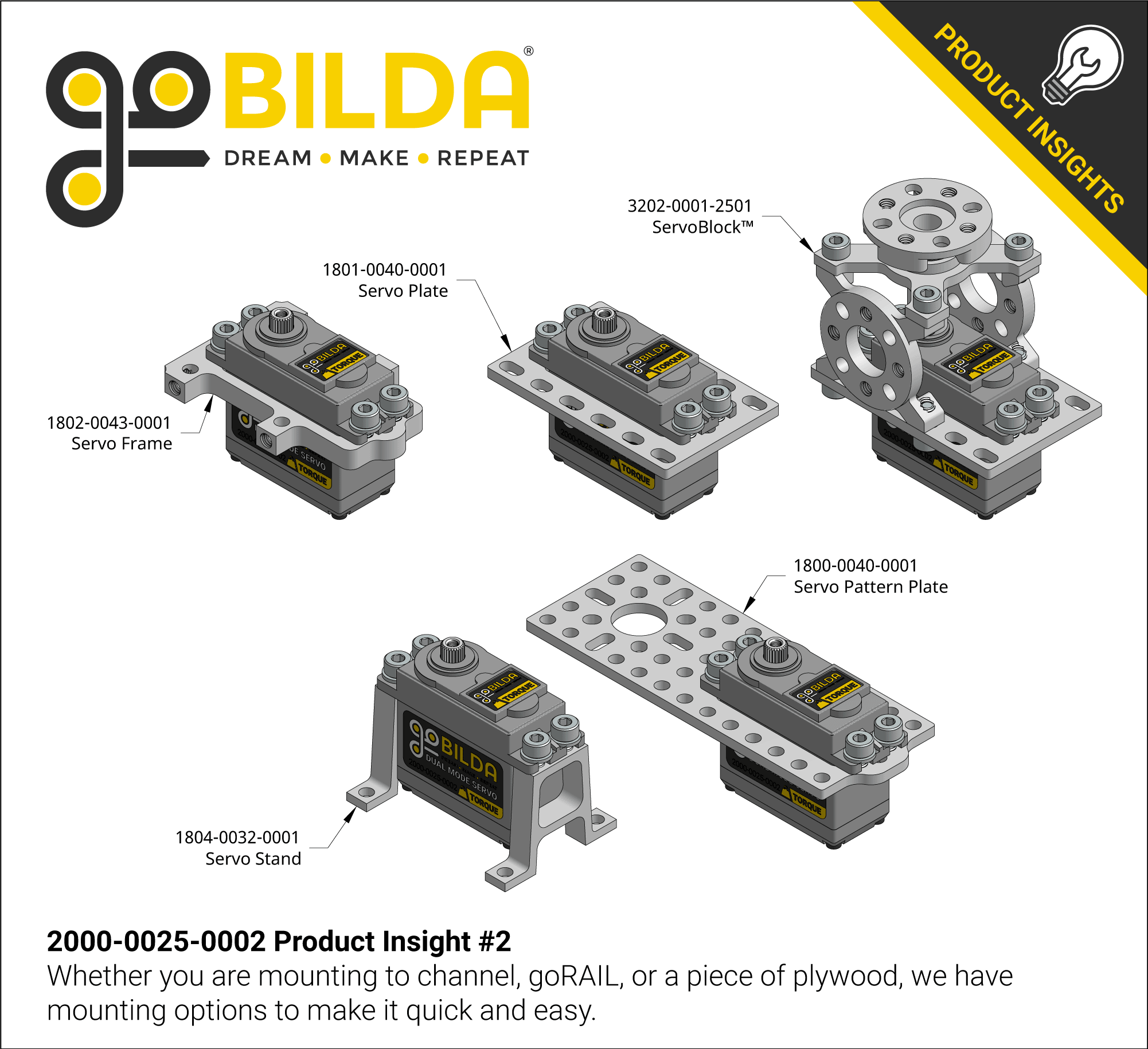 dora/B22-2/ 2000 Series 5-Turn, Dual Mode Servo (25-3, Speed) - goBILDA®