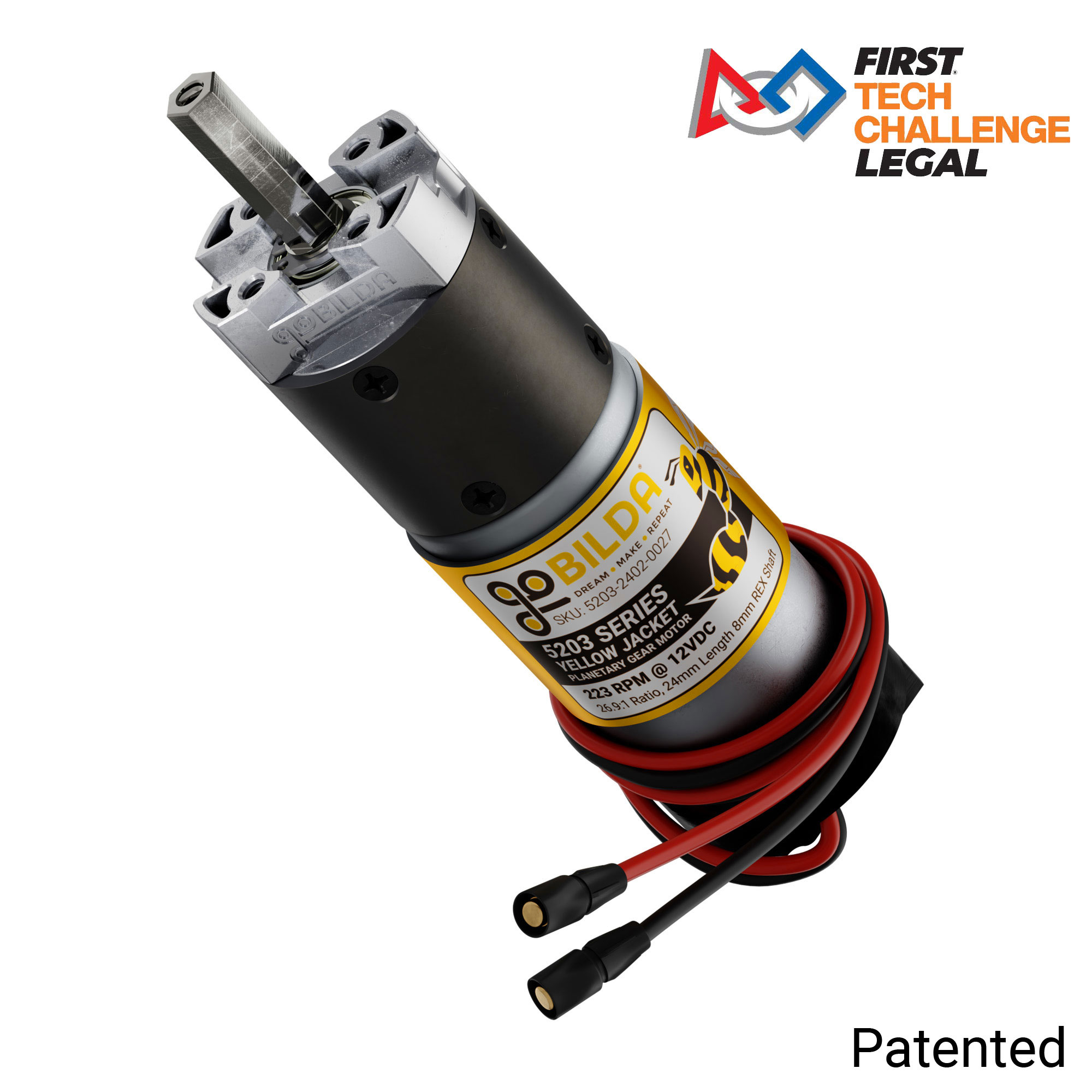 5203 Series Yellow Jacket Planetary Gear Motor (26.9:1 Ratio